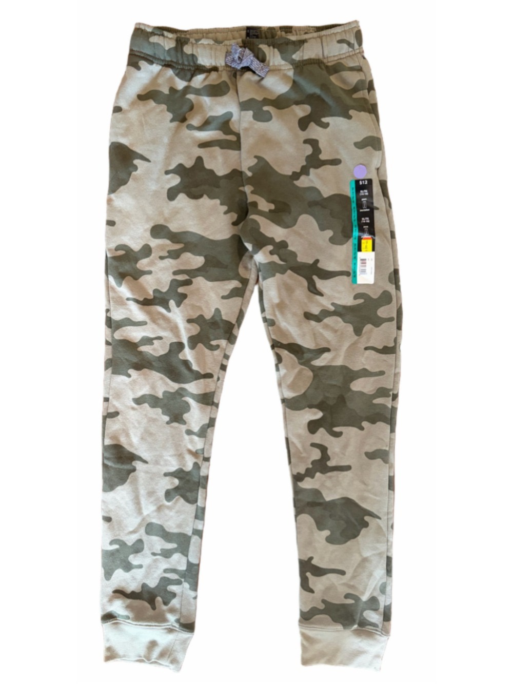 Boys George Camo Jogger Sweatpants XL Green Beige